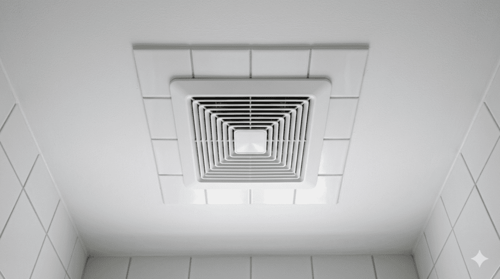 extractor de baño silencioso instalado correctamente en techo