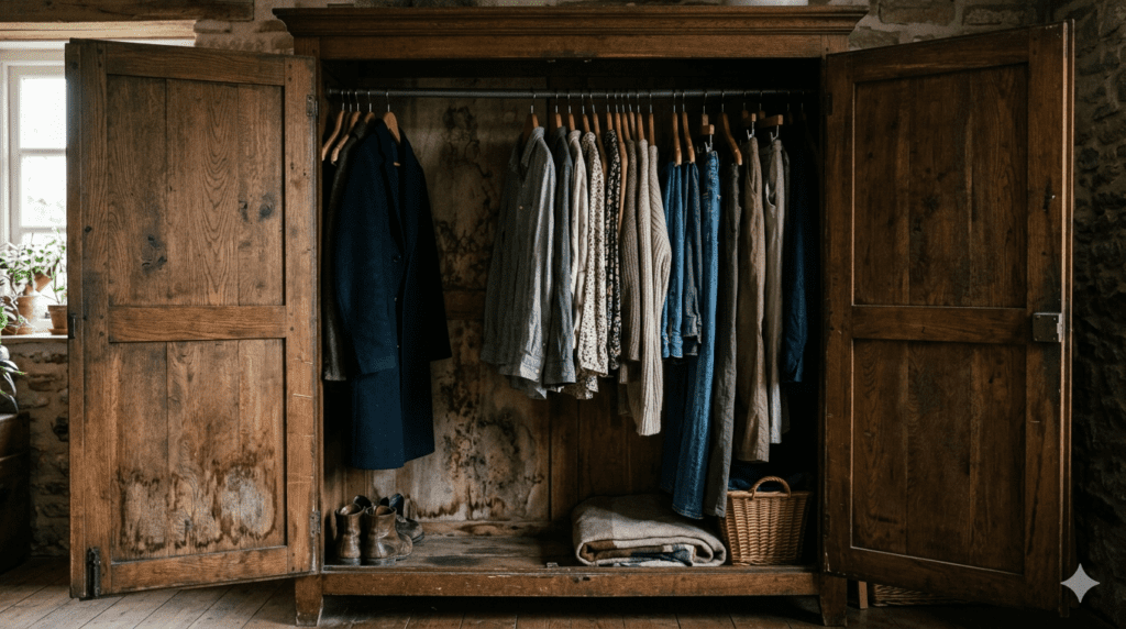 humedad en armarios con ropa guardada y signos de moho